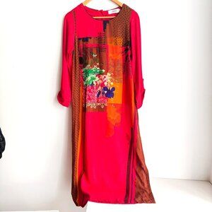 Biba Graphic Print Indian Ethnic Tunic Long Sleeve XS/32